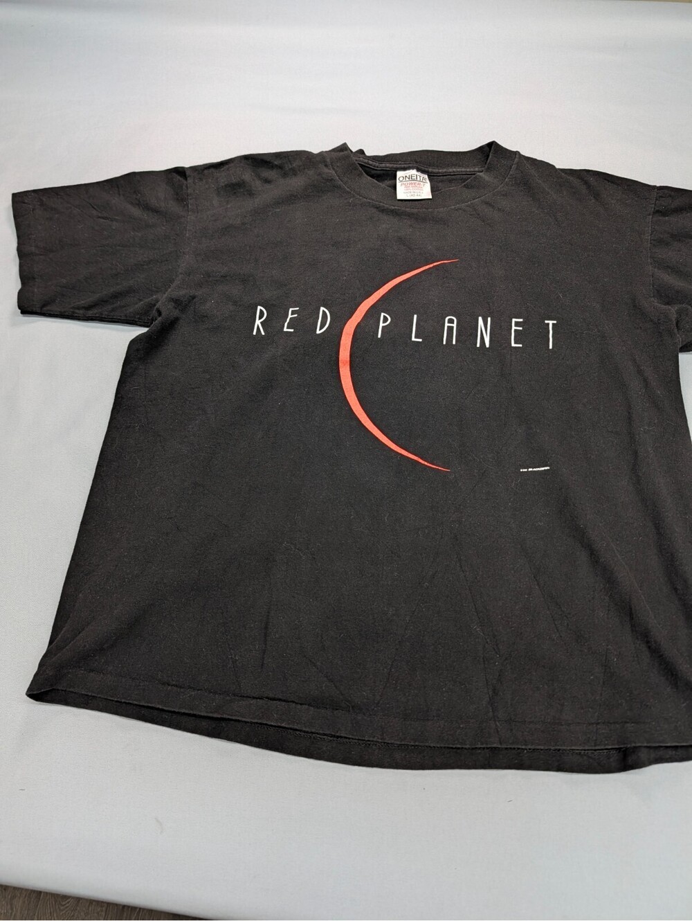 Red Planet Manned Mission Vintage 90s Oneita T-Shirt Black L